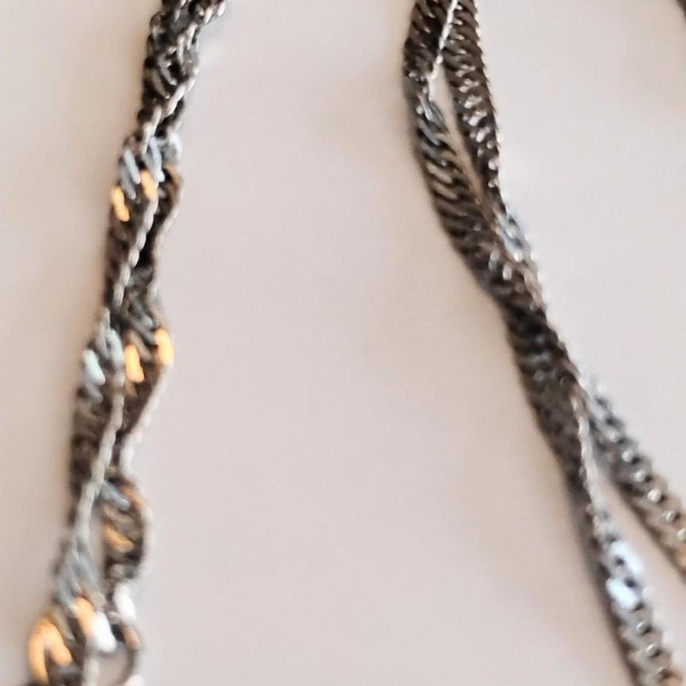 Silver Teardrop Black Pearl Diamond Cage Necklace #vintage #coquette #preppy - Picture 5 of 7